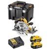 Akumulatorowa pilarka tarczowa DeWALT DCS572P2 18V 2x5.0Ah 184mm kompatybilna z szynami
